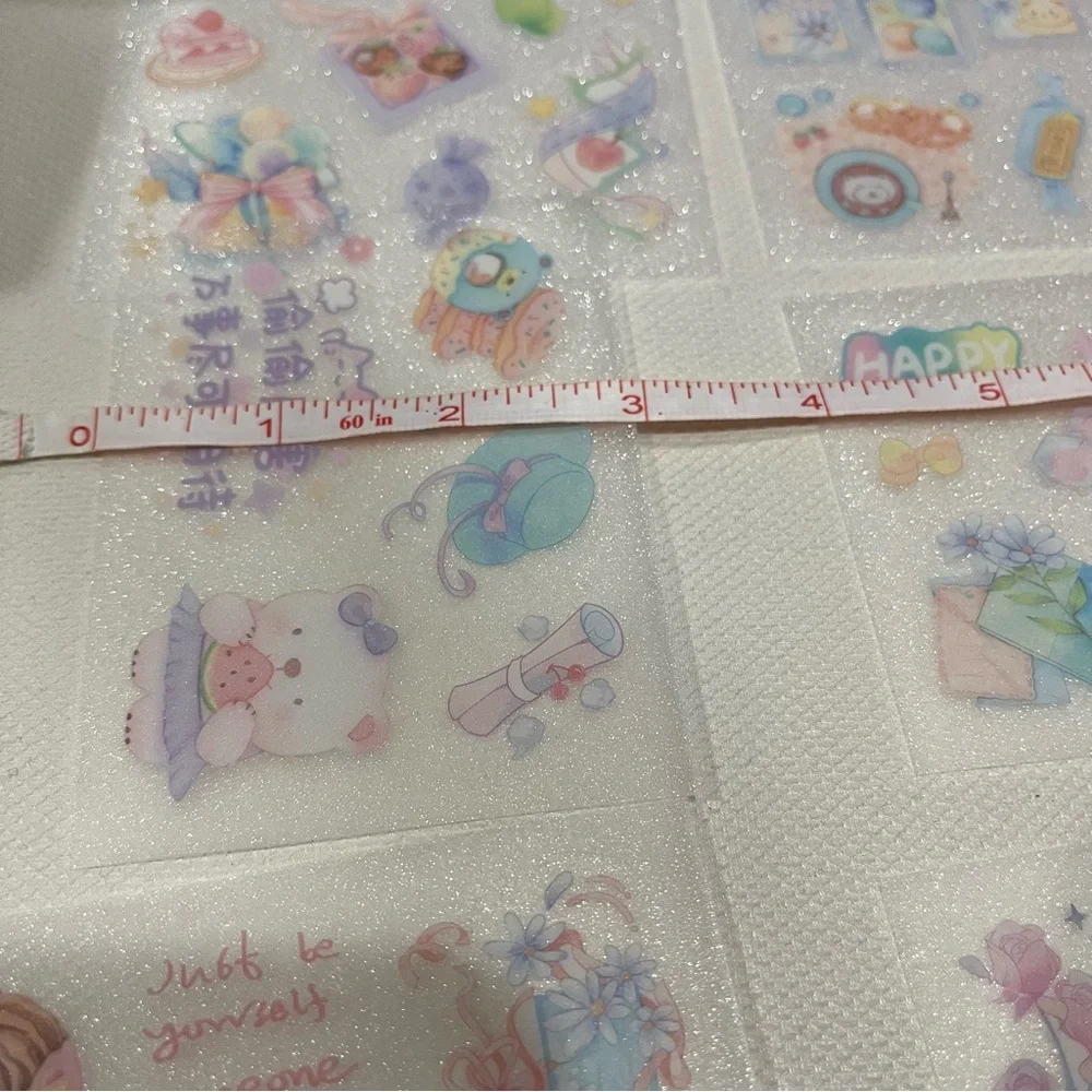 Set of 8 Sheets of Teddy Bear and Sweets Themed Glitter Stickers